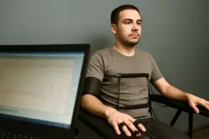 Client taking a polygraph exam related to an asylum claim – Spectrum Polygraph Services