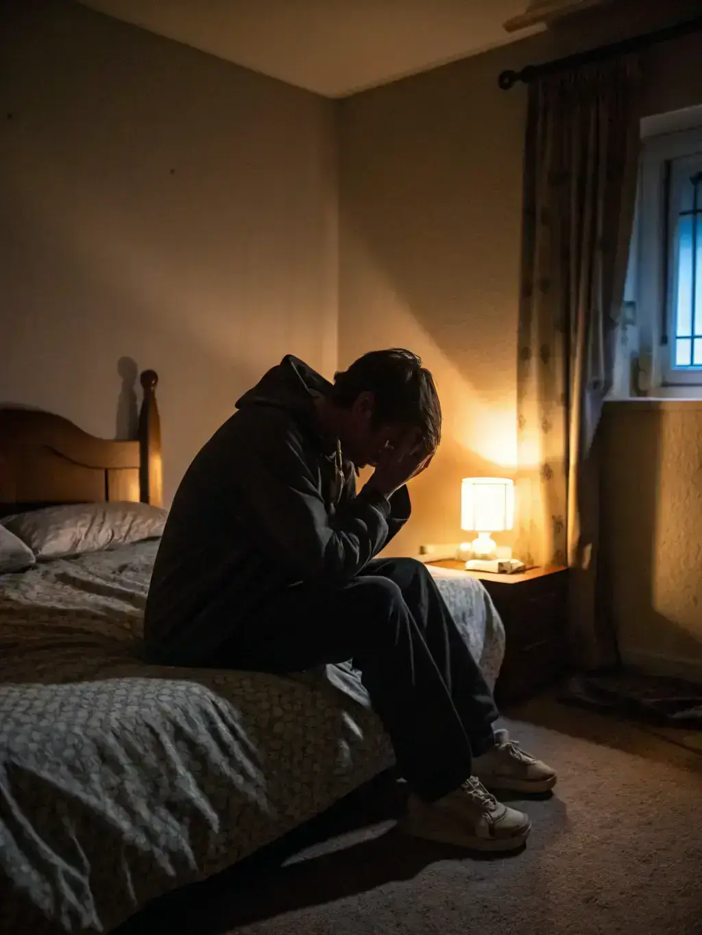 A person looking stressed and anxious, representing the emotional distress that can be caused by false accusations.